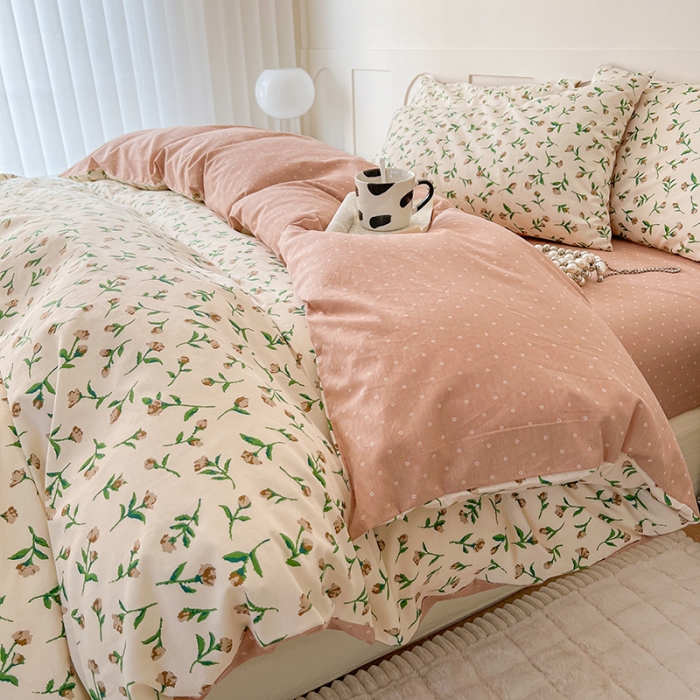 91家纺网 家纺一手货源 找家纺 希文 2023新款13372全棉印花四件套-恋语系列 凡尔赛