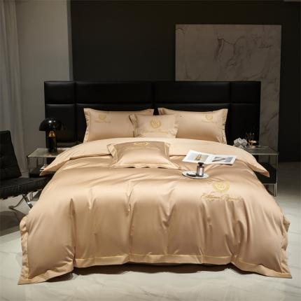 91家纺网 家纺一手货源 找家纺 （总）八十八家纺 2023新款长绒棉绣花四件套-博吉系列