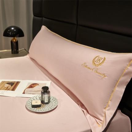 91家纺网 家纺一手货源 找家纺 八十八 2023新款长绒棉绣花博吉系列长枕套 博吉-芭比粉