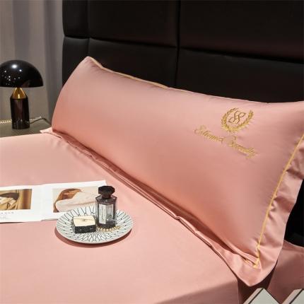 91家纺网 家纺一手货源 找家纺 八十八 2023新款长绒棉绣花博吉系列长枕套 博吉-浅粉玉