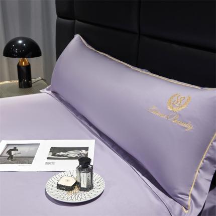 91家纺网 家纺一手货源 找家纺 八十八 2023新款长绒棉绣花博吉系列长枕套 博吉-烟灰紫