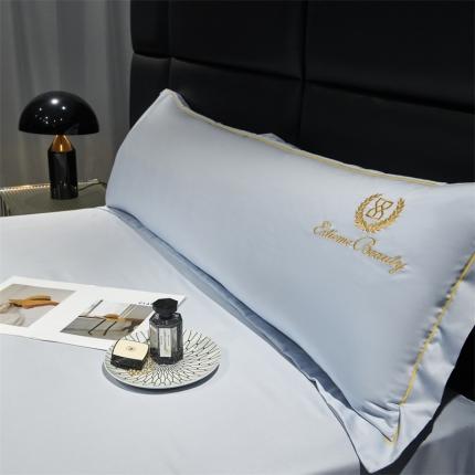 91家纺网 家纺一手货源 找家纺 八十八 2023新款长绒棉绣花博吉系列长枕套 博吉-婴儿蓝