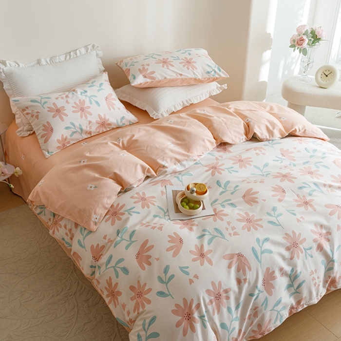 91家纺网 家纺一手货源 找家纺 （总）沐棉家居 2023新款13372小清新全棉印花四件套