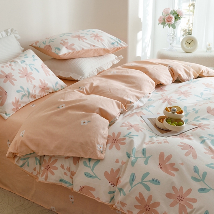 91家纺网 家纺一手货源 找家纺 （总）沐棉家居 2023新款13372小清新全棉印花四件套