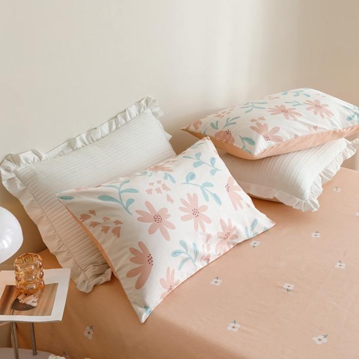 91家纺网 家纺一手货源 找家纺 沐棉家居 2023新款13372小清新全棉印花四件套 初见