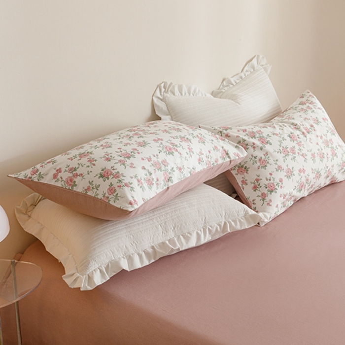 91家纺网 家纺一手货源 找家纺 沐棉家居 2023新款13372小清新全棉印花四件套 花妍