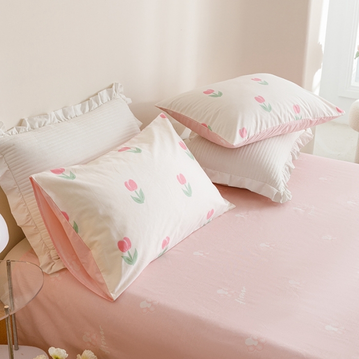 91家纺网 家纺一手货源 找家纺 沐棉家居 2023新款13372小清新全棉印花四件套 小幸运