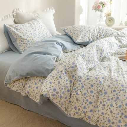 91家纺网 家纺一手货源 找家纺 （总）沐棉家居 2023新款13372小清新全棉印花四件套