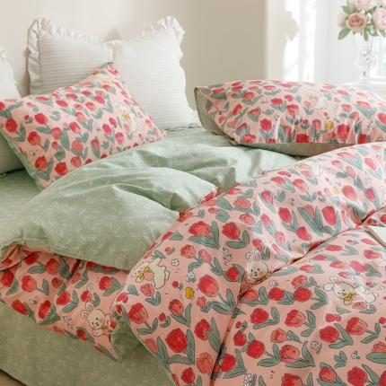 91家纺网 家纺一手货源 找家纺 （总）沐棉家居 2023新款13372小清新全棉印花四件套