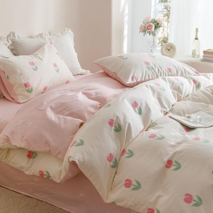 沐棉家居 2023新款13372小清新全棉印花四件套 小幸运