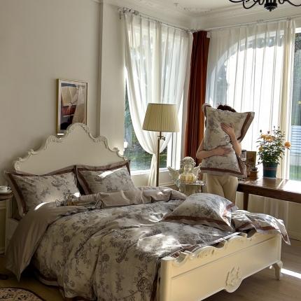 91家纺网 家纺一手货源 找家纺 （总）由丽 2025年数码印花复古风四件套