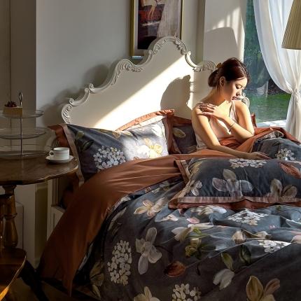 91家纺网 家纺一手货源 找家纺 （总）由丽 2025年数码印花复古风四件套