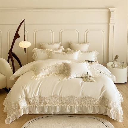 91家纺网 家纺一手货源 找家纺 (总) 馨蕊 2023春夏新品轻奢风100支高定系列四件套