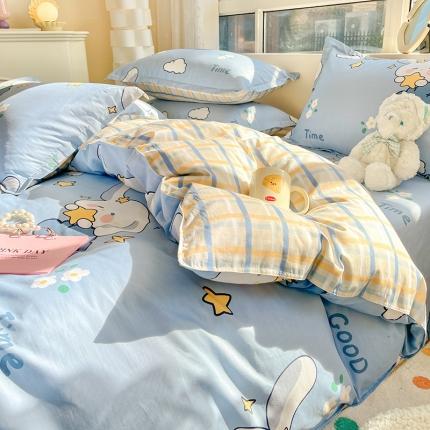 91家纺网 家纺一手货源 找家纺 （总）铭成家纺 2024新款全棉小清新系列四件套（预留缩水）