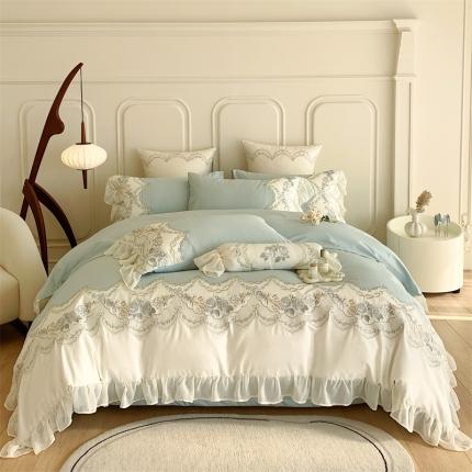 馨蕊 2023春夏新品轻奢风100支高定系列四件套 玛奇朵-香草绿