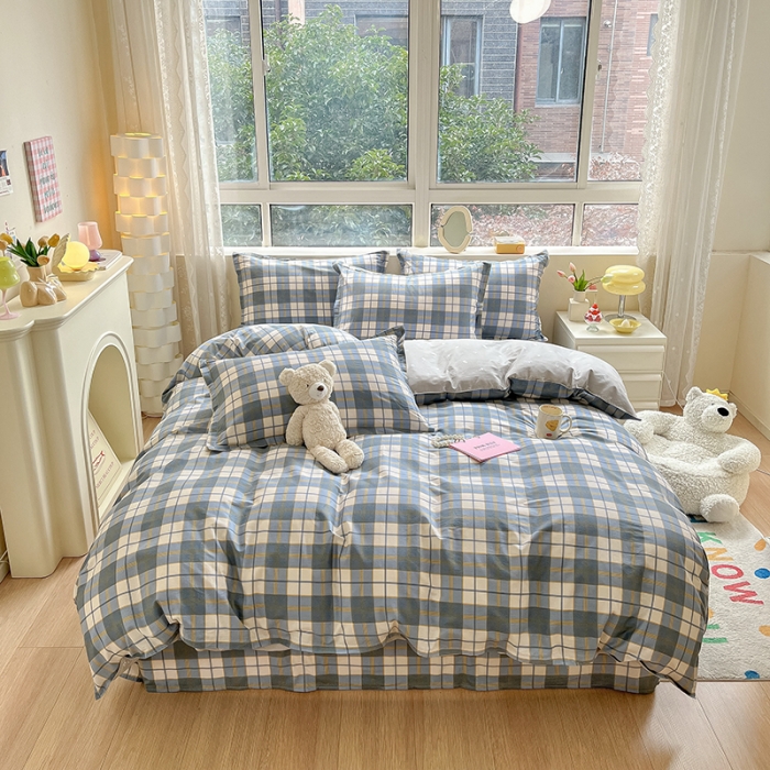 91家纺网 家纺一手货源 找家纺 铭成家纺 2024新款全棉小清新系列四件套（预留缩水） 朗阁