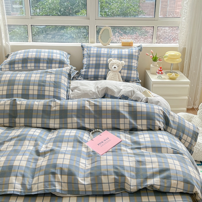 91家纺网 家纺一手货源 找家纺 铭成家纺 2024新款全棉小清新系列四件套（预留缩水） 朗阁