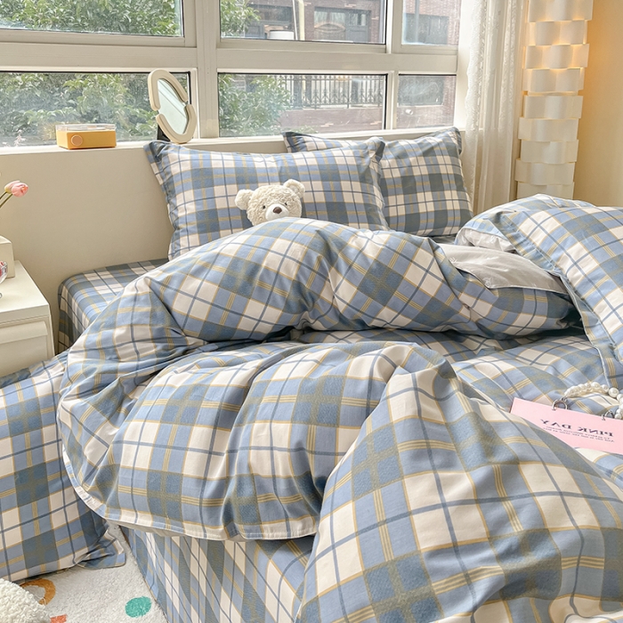 91家纺网 家纺一手货源 找家纺 铭成家纺 2024新款全棉小清新系列四件套（预留缩水） 朗阁