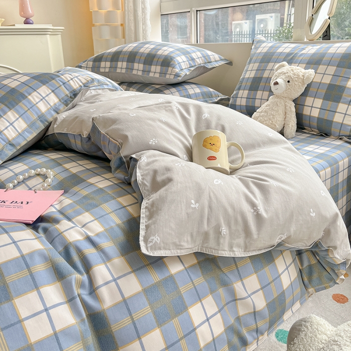 91家纺网 家纺一手货源 找家纺 铭成家纺 2024新款全棉小清新系列四件套（预留缩水） 朗阁