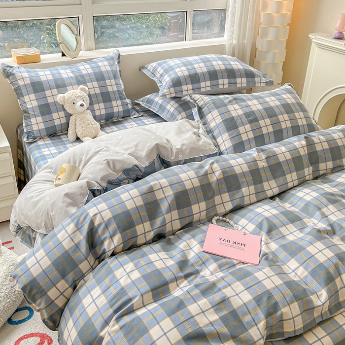 91家纺网 家纺一手货源 找家纺 铭成家纺 2024新款全棉小清新系列四件套（预留缩水） 朗阁