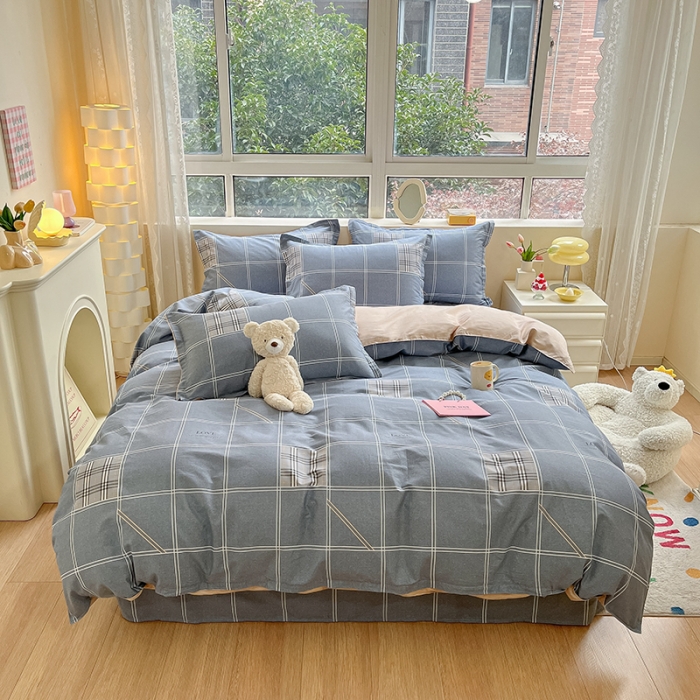 91家纺网 家纺一手货源 找家纺 铭成家纺 2024新款全棉小清新系列四件套（预留缩水） 曼城时光