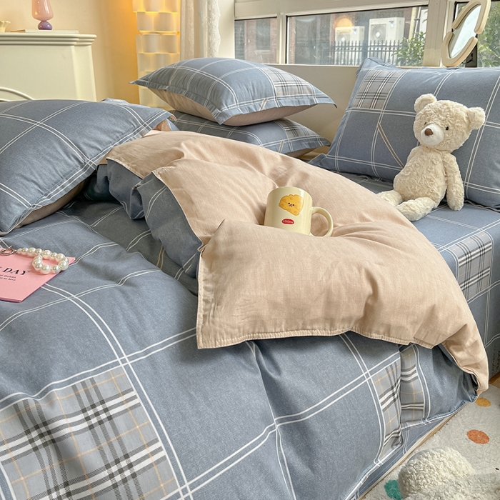 91家纺网 家纺一手货源 找家纺 铭成家纺 2024新款全棉小清新系列四件套（预留缩水） 曼城时光