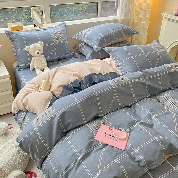 91家纺网 家纺一手货源 找家纺 铭成家纺 2024新款全棉小清新系列四件套（预留缩水） 曼城时光