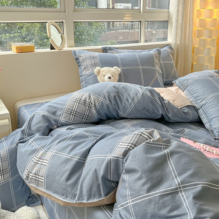 91家纺网 家纺一手货源 找家纺 铭成家纺 2024新款全棉小清新系列四件套（预留缩水） 曼城时光