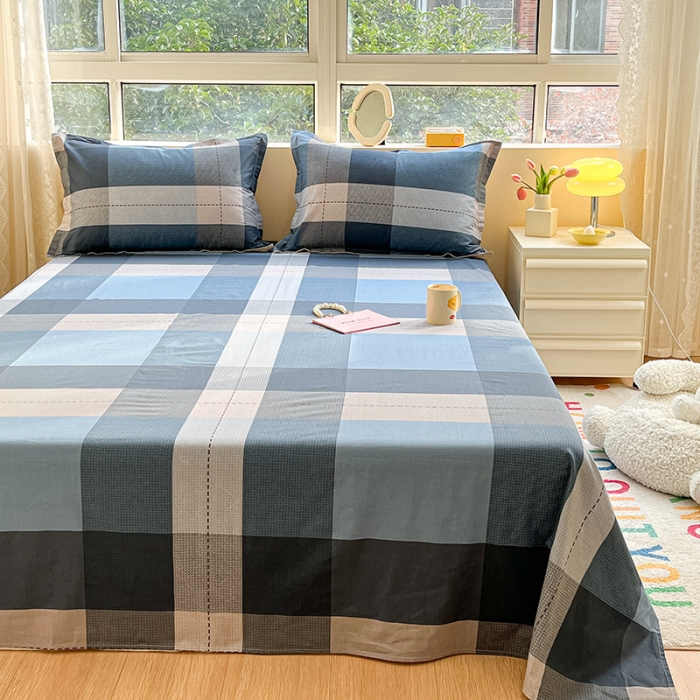 91家纺网 家纺一手货源 找家纺 铭成家纺 2024新款全棉小清新系列单床单 赫伯特