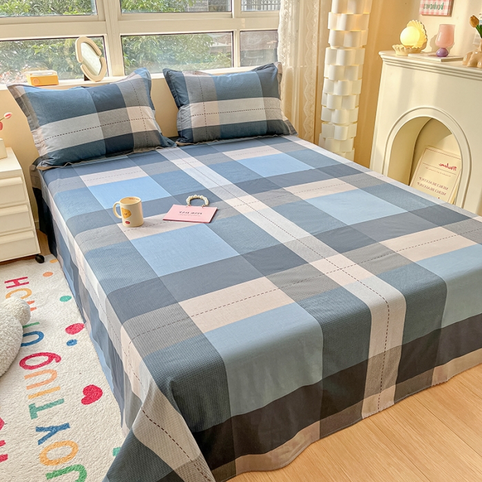 91家纺网 家纺一手货源 找家纺 铭成家纺 2024新款全棉小清新系列单床单 赫伯特