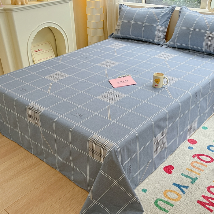 91家纺网 家纺一手货源 找家纺 铭成家纺 2024新款全棉小清新系列单床单 曼城时光