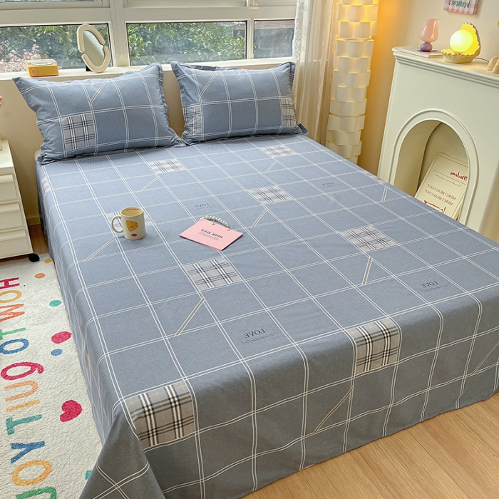 91家纺网 家纺一手货源 找家纺 铭成家纺 2024新款全棉小清新系列单床单 曼城时光