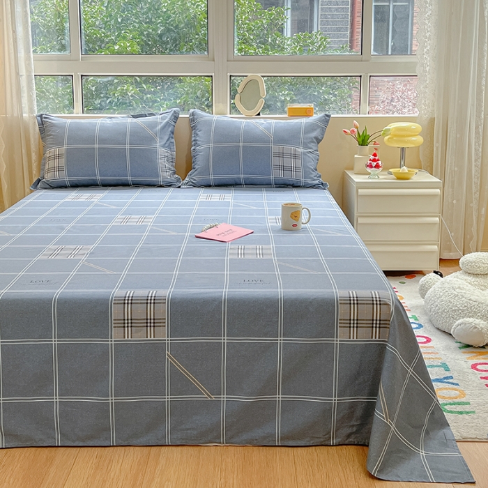 91家纺网 家纺一手货源 找家纺 铭成家纺 2024新款全棉小清新系列单床单 曼城时光