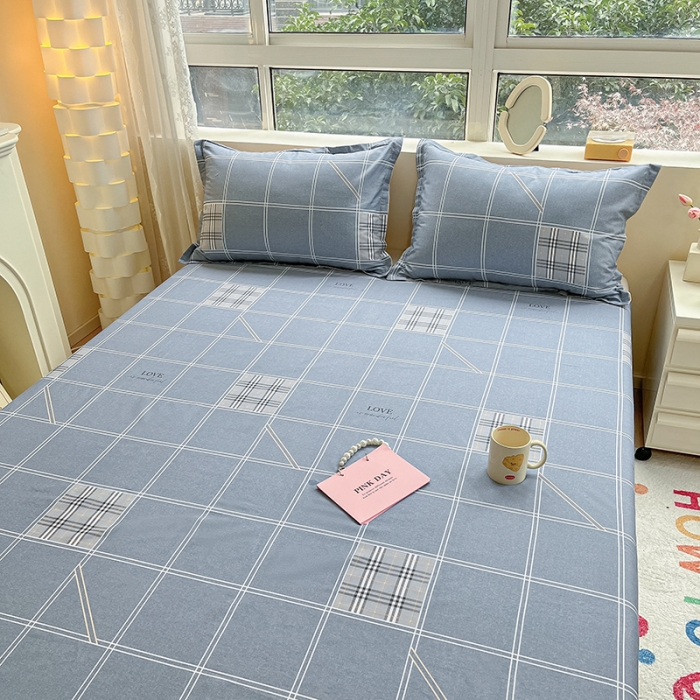 91家纺网 家纺一手货源 找家纺 铭成家纺 2024新款全棉小清新系列单床单 曼城时光