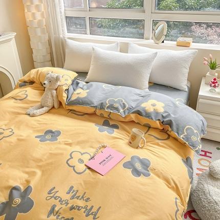 铭成家纺 2024新款全棉小清新系列单被套（预留缩水） 花怡梦-黄