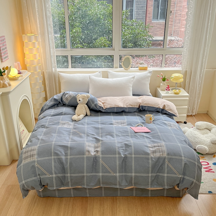 91家纺网 家纺一手货源 找家纺 铭成家纺 2024新款全棉小清新系列单被套（预留缩水） 曼城时光