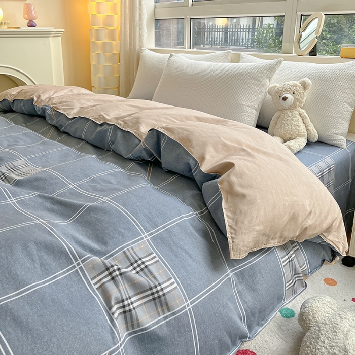 91家纺网 家纺一手货源 找家纺 铭成家纺 2024新款全棉小清新系列单被套（预留缩水） 曼城时光