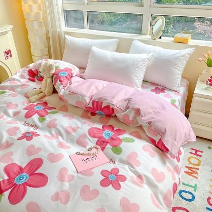 铭成家纺 2024新款全棉小清新系列单被套（预留缩水） 梦入花香-红