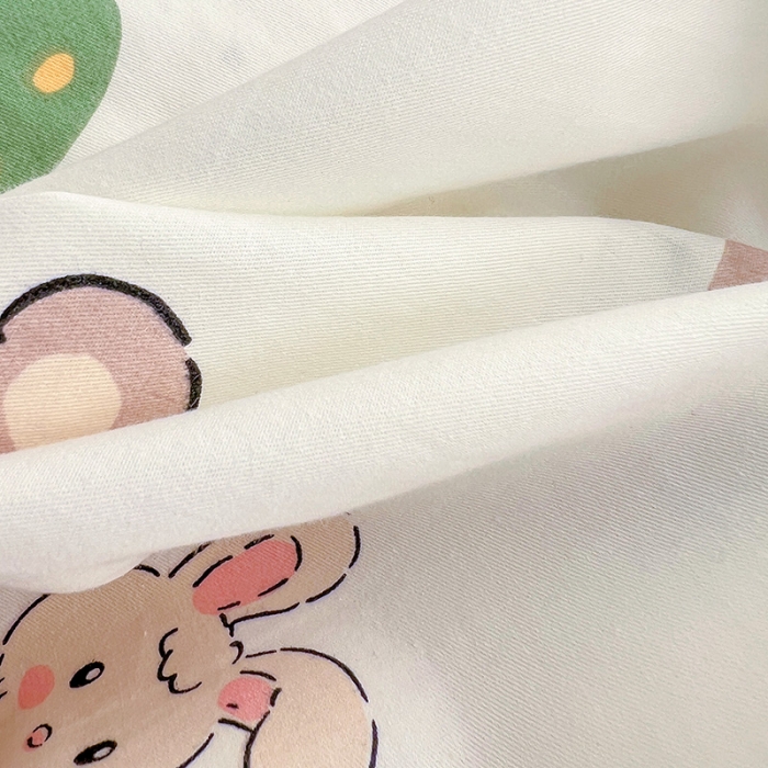 91家纺网 家纺一手货源 找家纺 梦家居 2023新款全棉加安抚豆豆绒被套两件套三件套 熊兔乐园