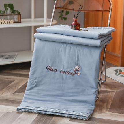 91家纺网 家纺一手货源 找家纺 (总) 鸣升 新款棋盘格全棉水洗棉棉花夏凉被四件套