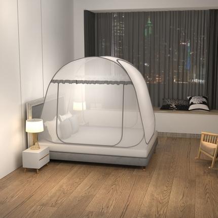 91家纺网 家纺一手货源 找家纺 鸿和蚊帐 2023新款小顶无防蚊布款蚊帐蒙古包 云顶灰色