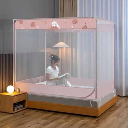 91家纺网 家纺一手货源 找家纺 （总）青竹苑 2023新款双门全底外穿坐床式蚊帐儿童防摔防蚊拉链方帐