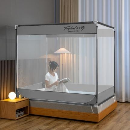 91家纺网 家纺一手货源 找家纺 （总）青竹苑 2023新款双门全底外穿坐床式蚊帐儿童防摔防蚊拉链方帐