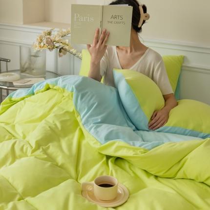 91家纺网 家纺一手货源 找家纺 （总）风向标家纺 2023新款A类云感全棉双拼针织棉四件套