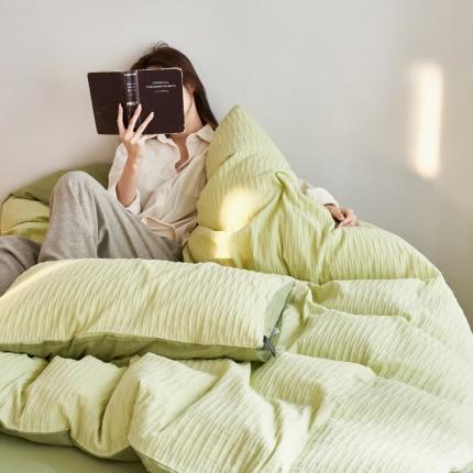 91家纺网 家纺一手货源 找家纺 （总）风向标家纺 2023新款泡泡纱水洗立体提花全棉四件套