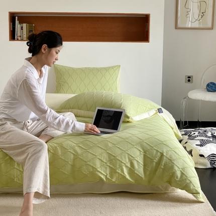 91家纺网 家纺一手货源 找家纺 （总）风向标家纺 2023新款40s水波纹提花水洗棉四件套