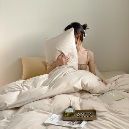 91家纺网 家纺一手货源 找家纺 （总）风向标家纺 2023新款纯色全棉针织四件套