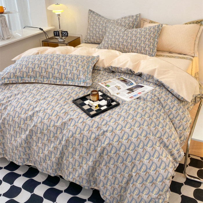 91家纺网 家纺一手货源 找家纺 棉生活 2022新款全棉铂金棉小资系列四件套 迪尼灰