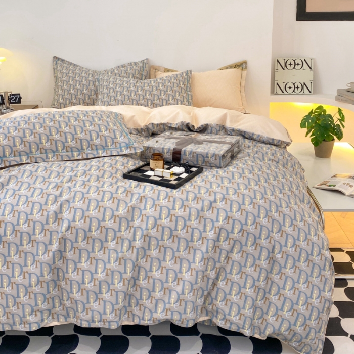 91家纺网 家纺一手货源 找家纺 棉生活 2022新款全棉铂金棉小资系列四件套 迪尼灰