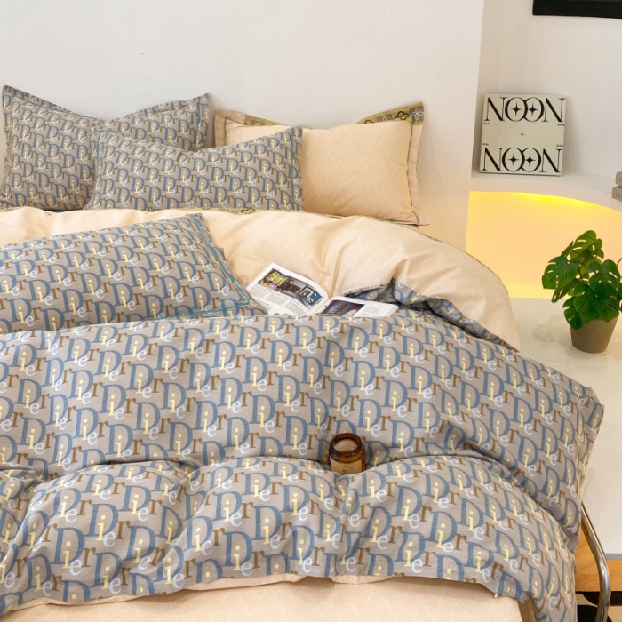 91家纺网 家纺一手货源 找家纺 棉生活 2022新款全棉铂金棉小资系列四件套 迪尼灰